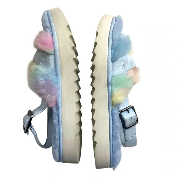 Koolaburra by UGG Fuzz'd Out Adjustable Slide Sandals Sling Back 8 - Picture 8 of 11